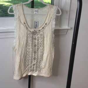 Daytrip Ivory Lace Tank Top